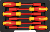 Bosch VDE socket wrench set 6-piece in foam tray.
