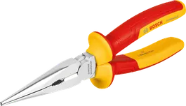 Bosch VDE long nose plier with insulated handles.