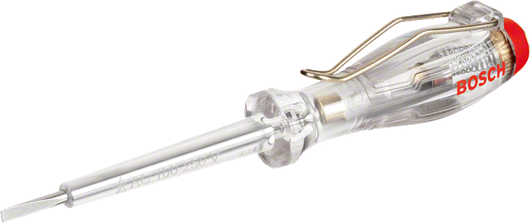 Bosch voltage tester screwdriver, pocket clip attached.