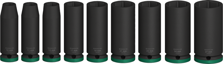 Bosch PRO Impact Socket Set 1/2 inch deep 9 pieces.