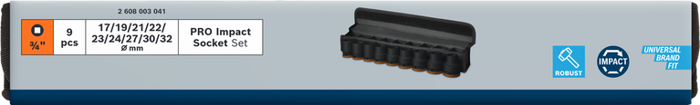 Bosch 3/4″ PRO Impact Socket Set 9 pcs.