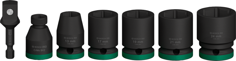 Bosch PRO Impact Socket Set with adapter 1/2 inch 7 pcs.