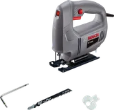Bosch ST 650 jigsaw with blade and accessories.