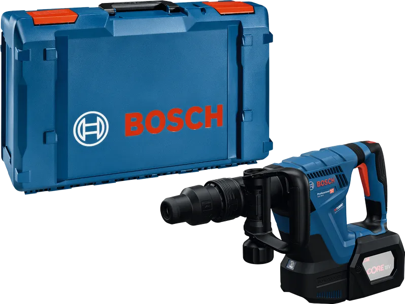 Bosch GSH 18V-5 SDS-max cordless demolition hammer with case.