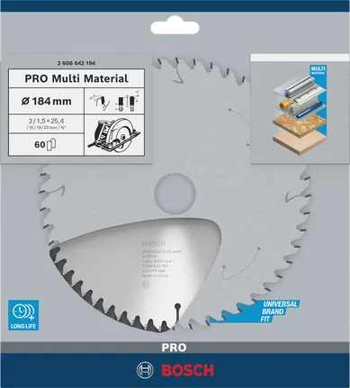 Bosch 184 mm multi material saw blade.