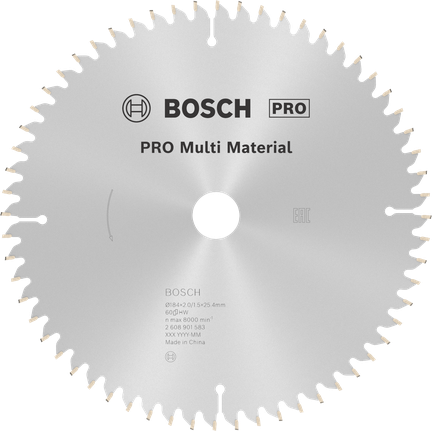 Bosch PRO Multi Material circular saw blade T60.