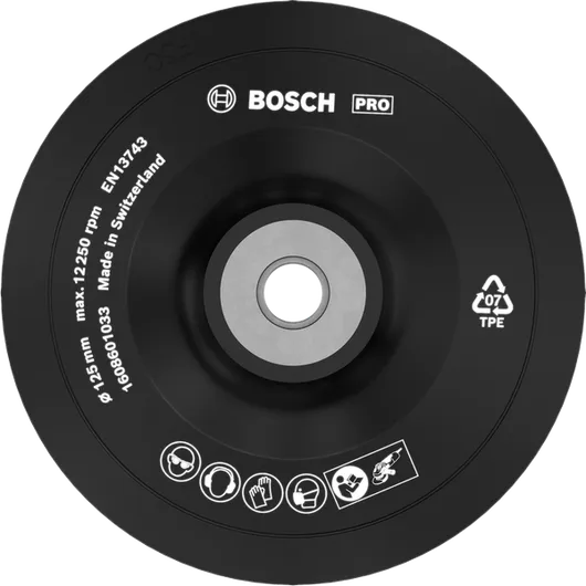 Bosch PRO Backing Pad Soft 125 mm for angle grinders.