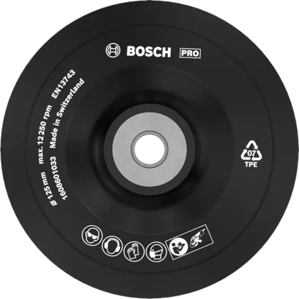 Bosch PRO Backing Pad Soft 125 mm for angle grinders.