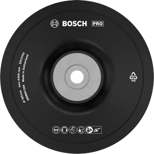 Bosch PRO Backing Pad Soft 180 mm for angle grinders.