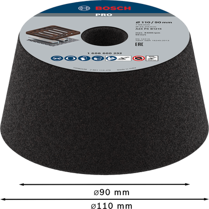 Bosch PRO Metal Conical Cup Wheel 90x110x55 mm G24.