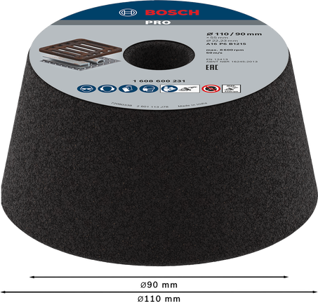 Bosch PRO Metal Conical Cup Wheel G16 for grinding.