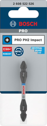 Bosch PRO PH2 double-ended impact bit 65mm.