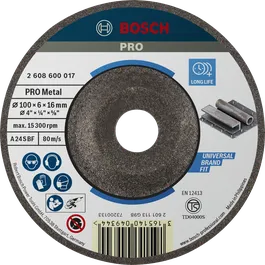 Bosch PRO Metal Grinding Disc, 100 x 6 x 16 mm.