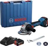 Bosch GWS 18V-8 cordless angle grinder set with case.