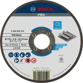 Bosch PRO Metal Cutting Disc 125 mm for long life.