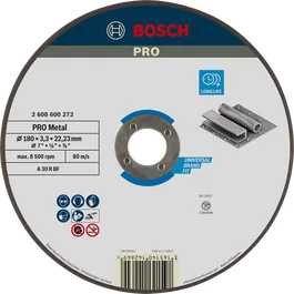 Bosch PRO Metal Cutting Disc 180 x 3 x 22.23 mm, long life.