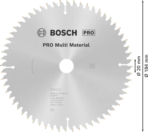 Bosch PRO Multi Material Circular Saw Blade 184 mm.