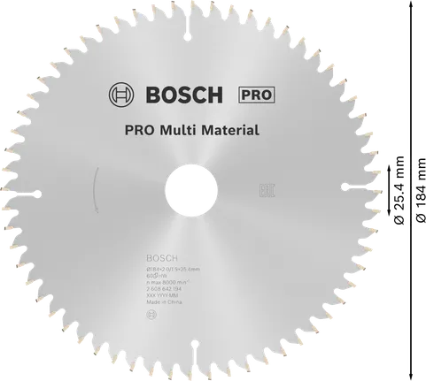 Bosch PRO Multi Material Circular Saw Blade 184 mm.