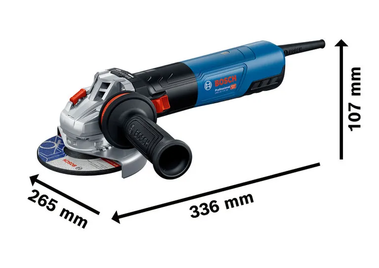 Bosch GWS 20-125 SB angle grinder with ergonomic handle.