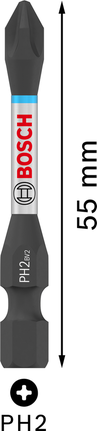 Bosch PRO Phillips Impact Bit PH2 55mm for screwdriving.