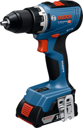 Bosch GSR 18V-65 cordless drill with 2Ah battery.