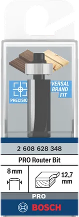 Bosch PRO router bit 12.7×25.4 mm 8 mm shank.