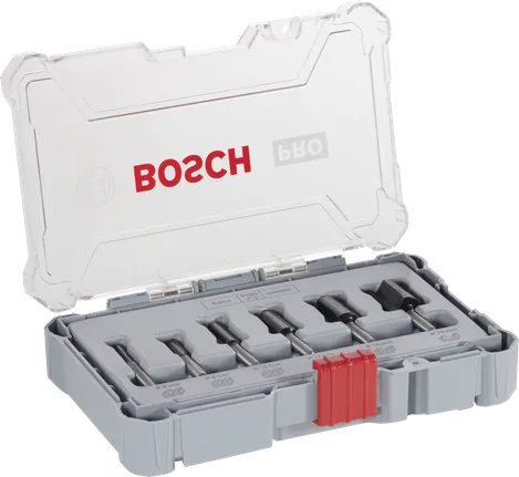 Bosch PRO Router Bit Straight Set 6 mm shank 6 pcs.