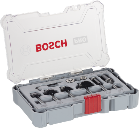 Bosch PRO Router Bit Trim and Edging Set 6 mm shank.