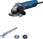 Bosch GWS 700-125 angle grinder with accessories.