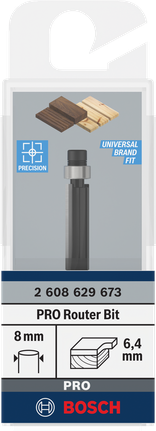 Bosch PRO router bit 8 mm 6.4 mm.