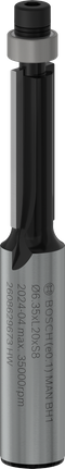 Bosch PRO Router Bit Bottom Bearing Flush Trim 6.35x20 mm.