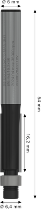 Bosch PRO Router Bit Bottom Bearing Flush Trim 6 mm shank.