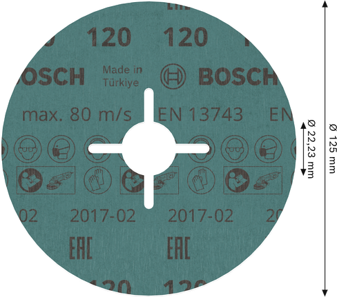Bosch PRO R780 Fibre Disc 125 mm grit 120.