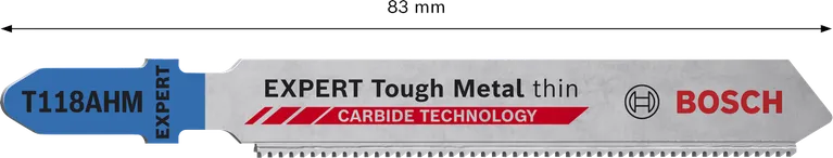 Bosch EXPERT Tough Metal thin T118AHM carbide jigsaw blade.