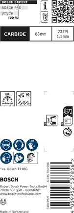 Bosch EXPERT Tough Metal T118AHM jigsaw blades carbide 83mm.