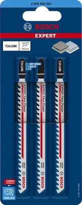 Bosch EXPERT Fiber Plaster T 341 HM carbide jigsaw blades pack.