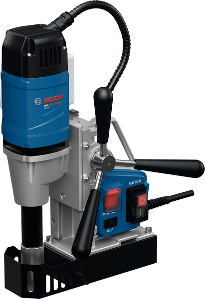 Bosch GBM 38 magnetic core drill for precise metal drilling.