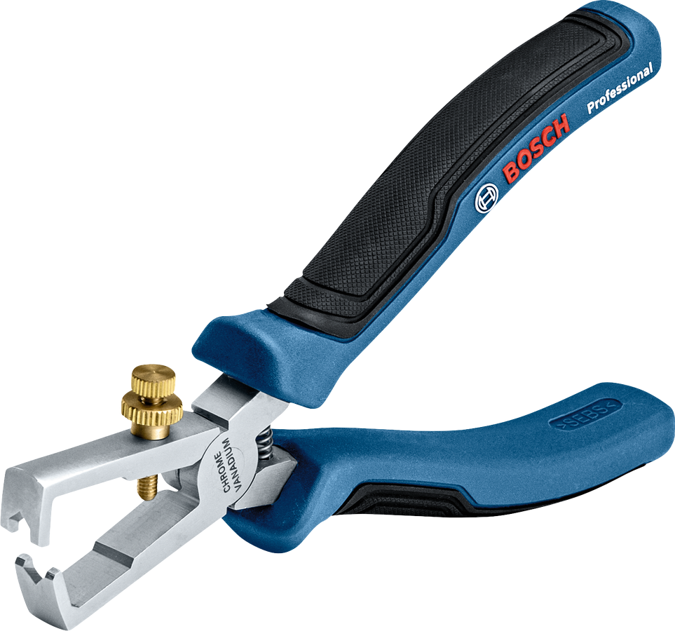 Bosch wire stripper pliers with ergonomic soft grip.