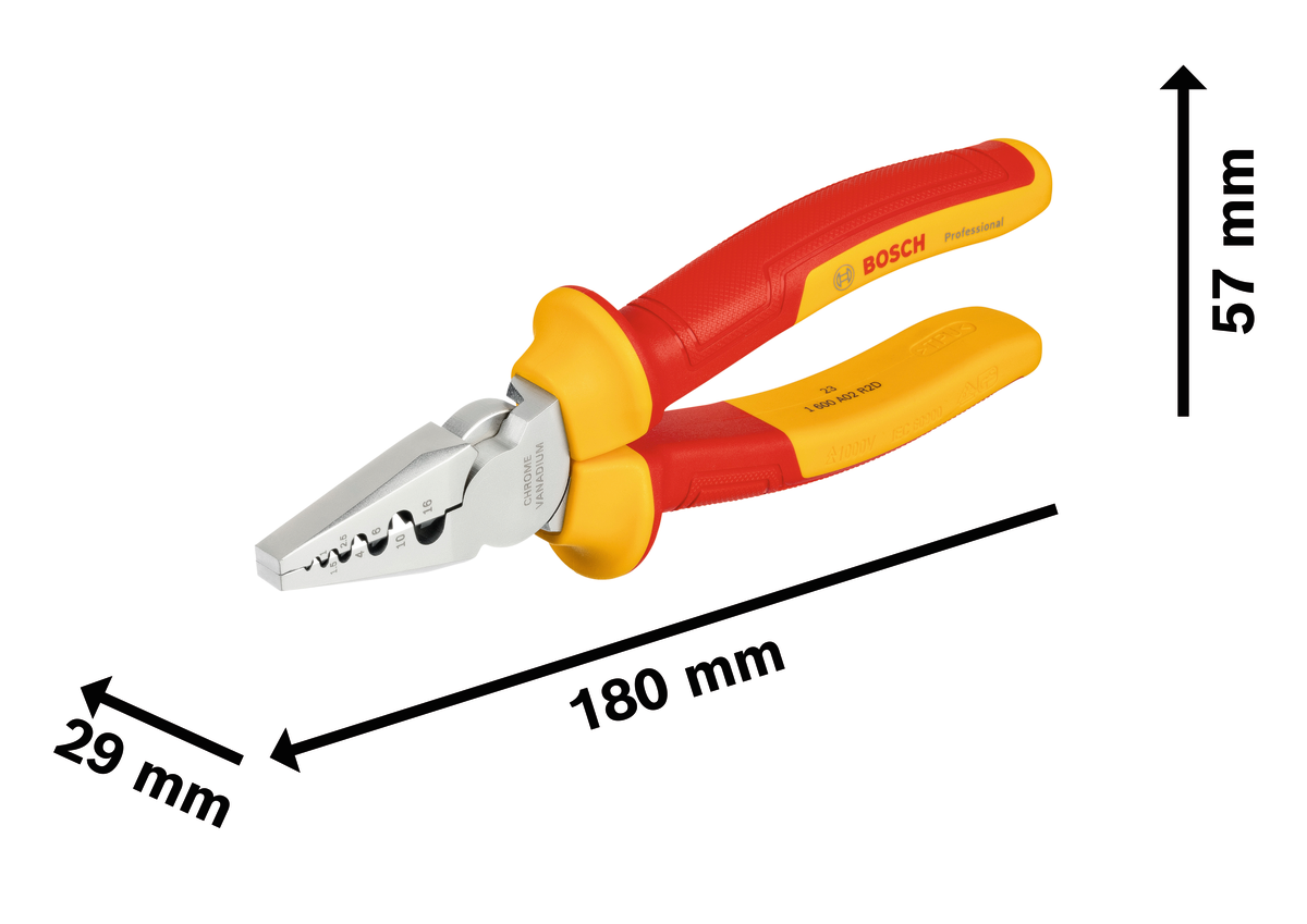 VDE Crimping Pliers 180 mm Professional