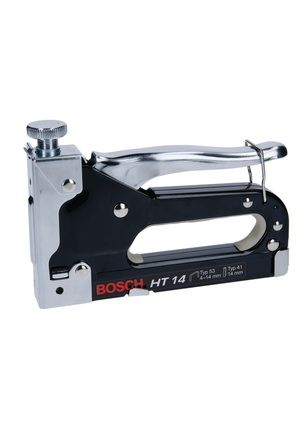 Bosch HT 14 handheld tacker for stapling materials.