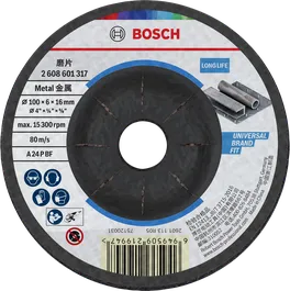 Bosch metal grinding disc 100 x 6 x 16 mm.