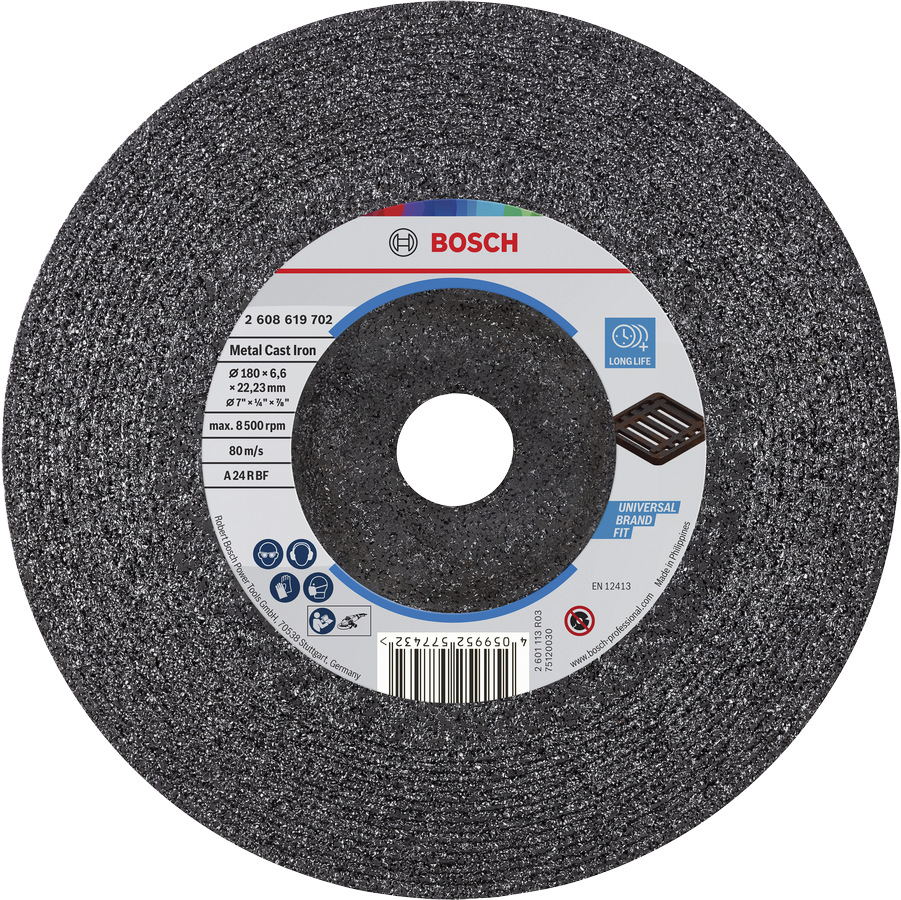 Bosch metal cast iron grinding disc 180 x 6.6 mm.