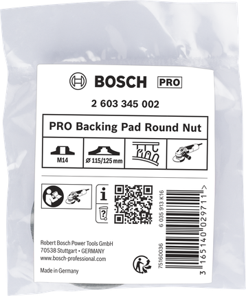 Bosch PRO Backing Pad Round Nut M14, 115/125 mm.