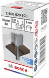 Bosch router bit straight two flutes 25mm diameter, 8mm shank.
