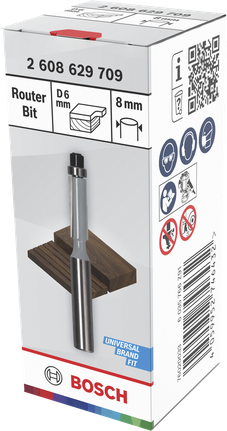 Bosch router bit bottom bearing flush trim 6x20 mm.