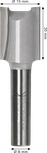 Bosch straight router bit two flutes 15mm diameter 8mm shank.