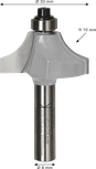 Bosch router bit ovolo with ball bearing, 33 mm diameter.