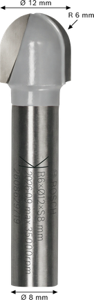 Bosch Router Bit Core Box R6x12 mm shank 8 mm.