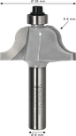Bosch Roman Ogee router bit R6 38mm shank 8mm.