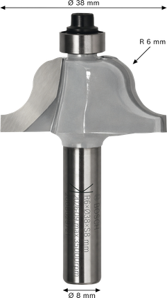 Bosch Roman Ogee router bit R6 38mm shank 8mm.